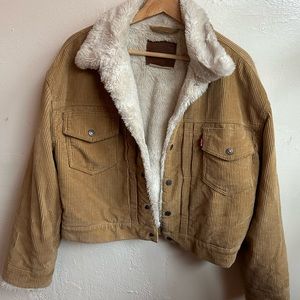 Levi Shearling Corduroy Trucker Jacket